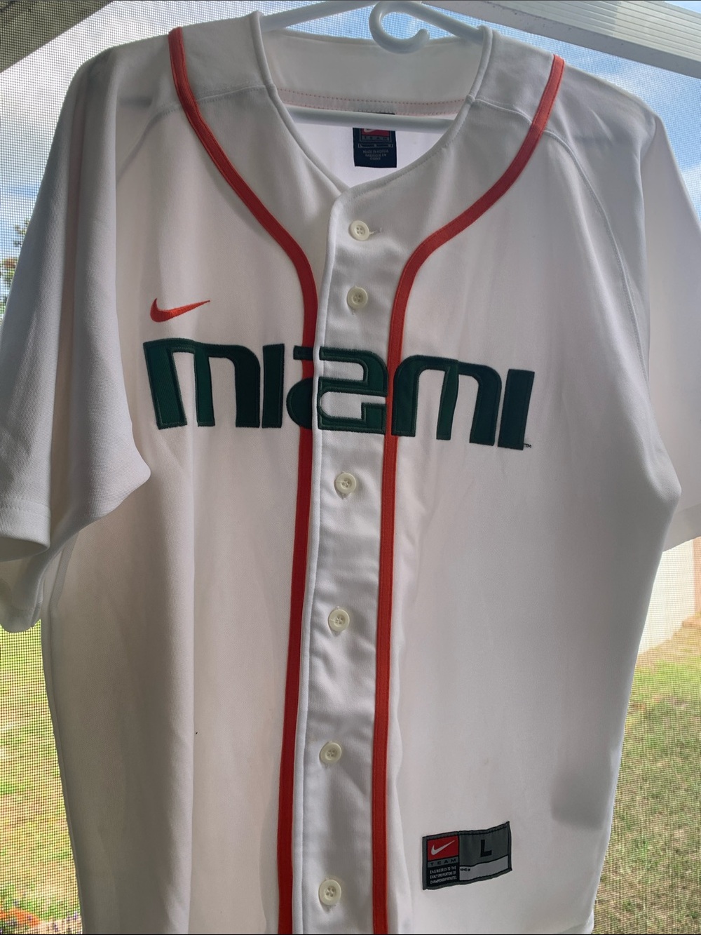 Vintage NCAA MIAMI HURRICANES AUTHENTIC BASEBALL JERSEY NIKE SIZE L - Picture 2 of 13